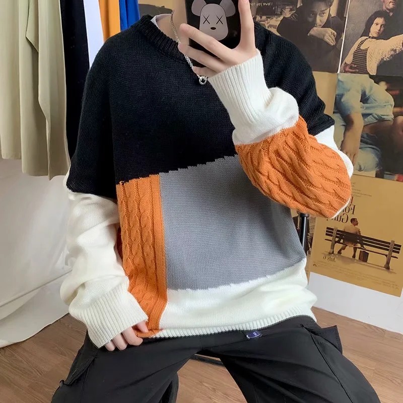 Áo len tay dài phối màu phong cách trẻ trung cho nam size M-2XL | BigBuy360 - bigbuy360.vn