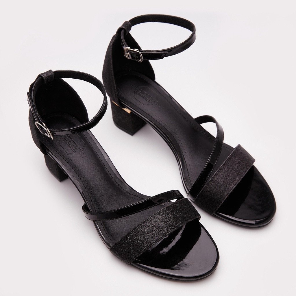 [CÓ SẴN ] Giày sandal big size nữ kim tuyến đen bạc thương hiệu Himistore