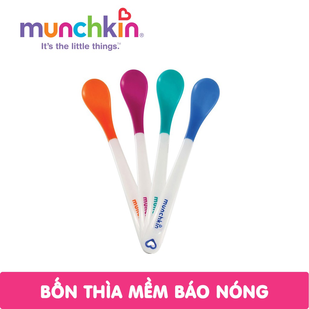 Bộ 4 thìa mềm báo nóng Munchkin