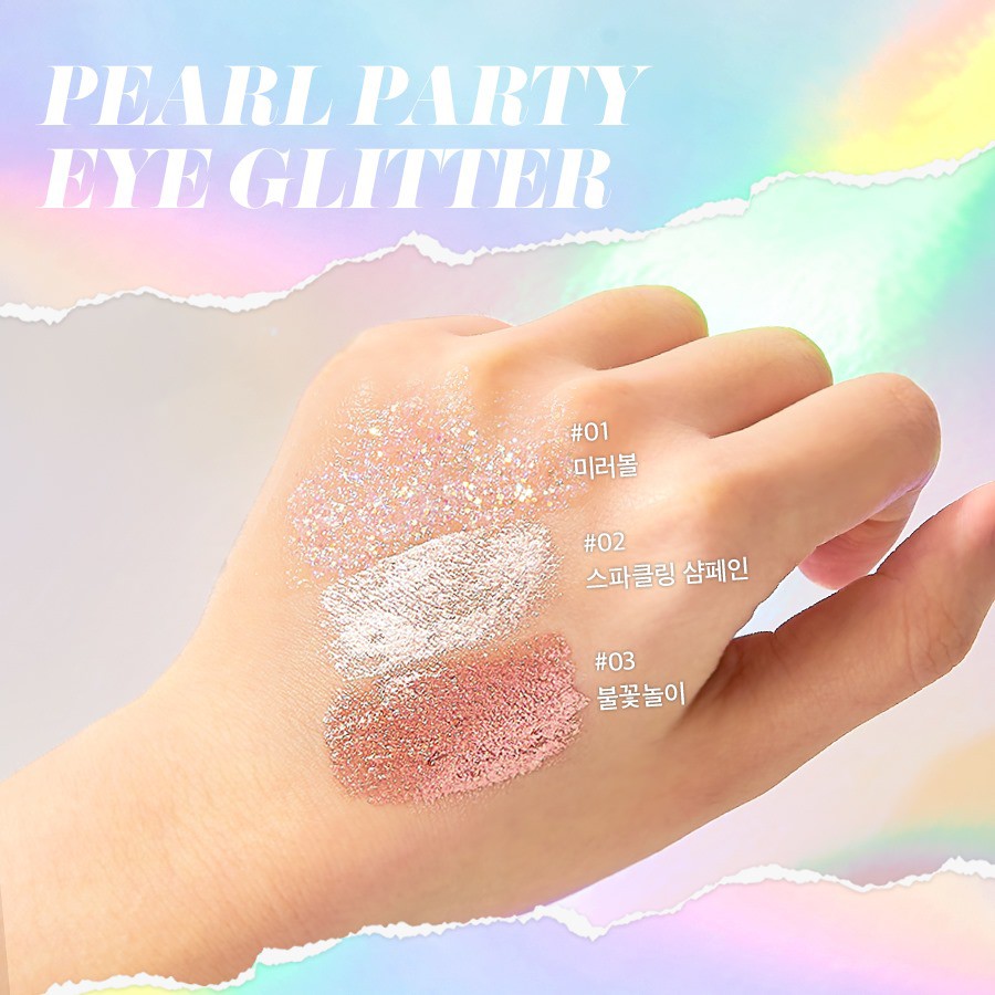 Gel Nhũ Mắt Lâu Trôi BOM Pearl Party Eye Glitter 3.5g