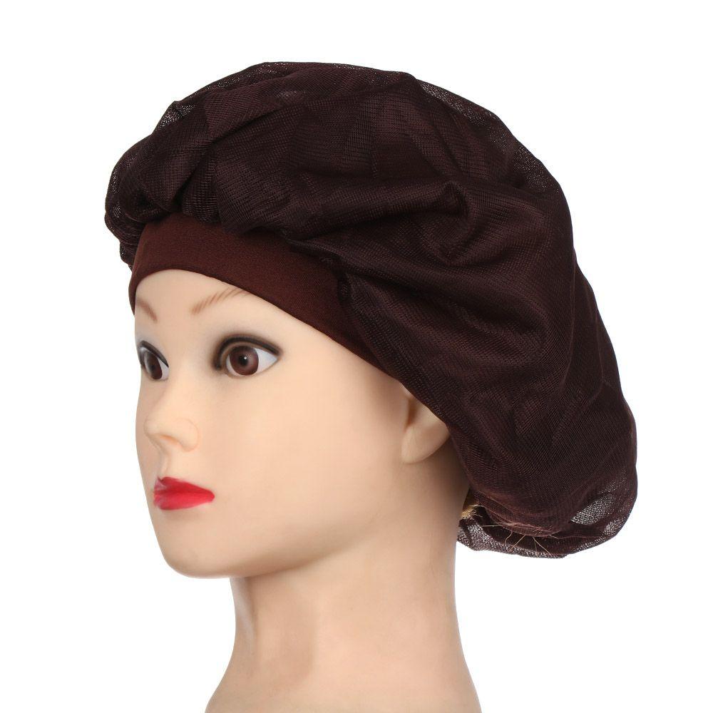 Mũ Trùm Đầu Bằng Lụa Satin Phối Lưới Thoáng Khí