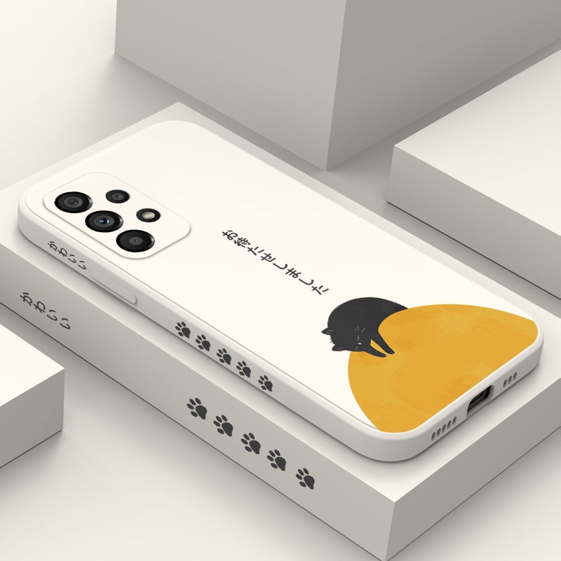 Ốp Điện Thoại Silicon Dẻo Họa Tiết Chú Mèo Dễ Thương Cho Samsung Galaxy A73 A53 A33 A23 5G