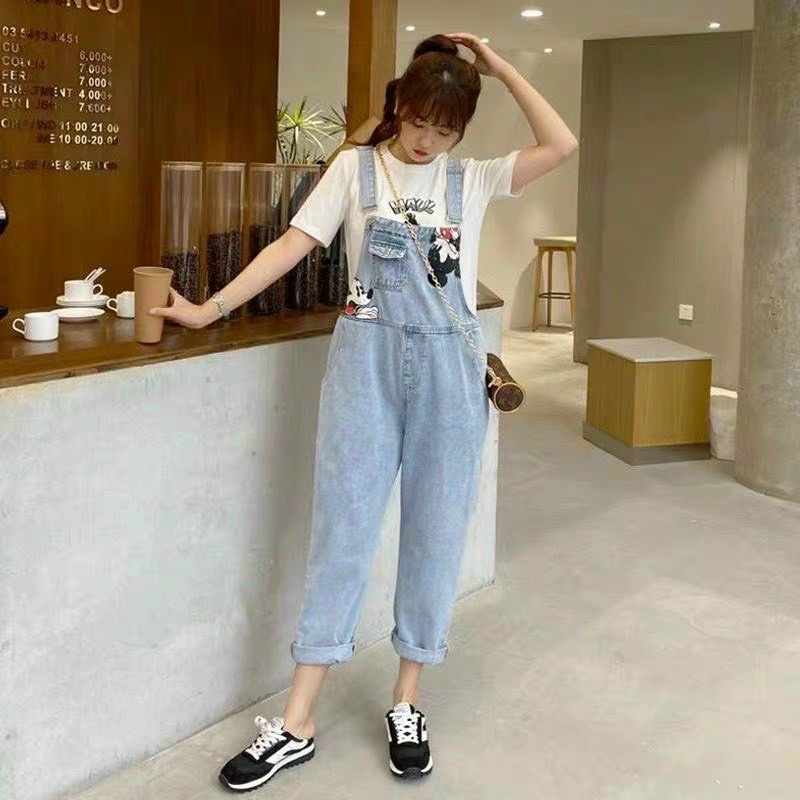 Quần yếm bò mickey jeans năng động