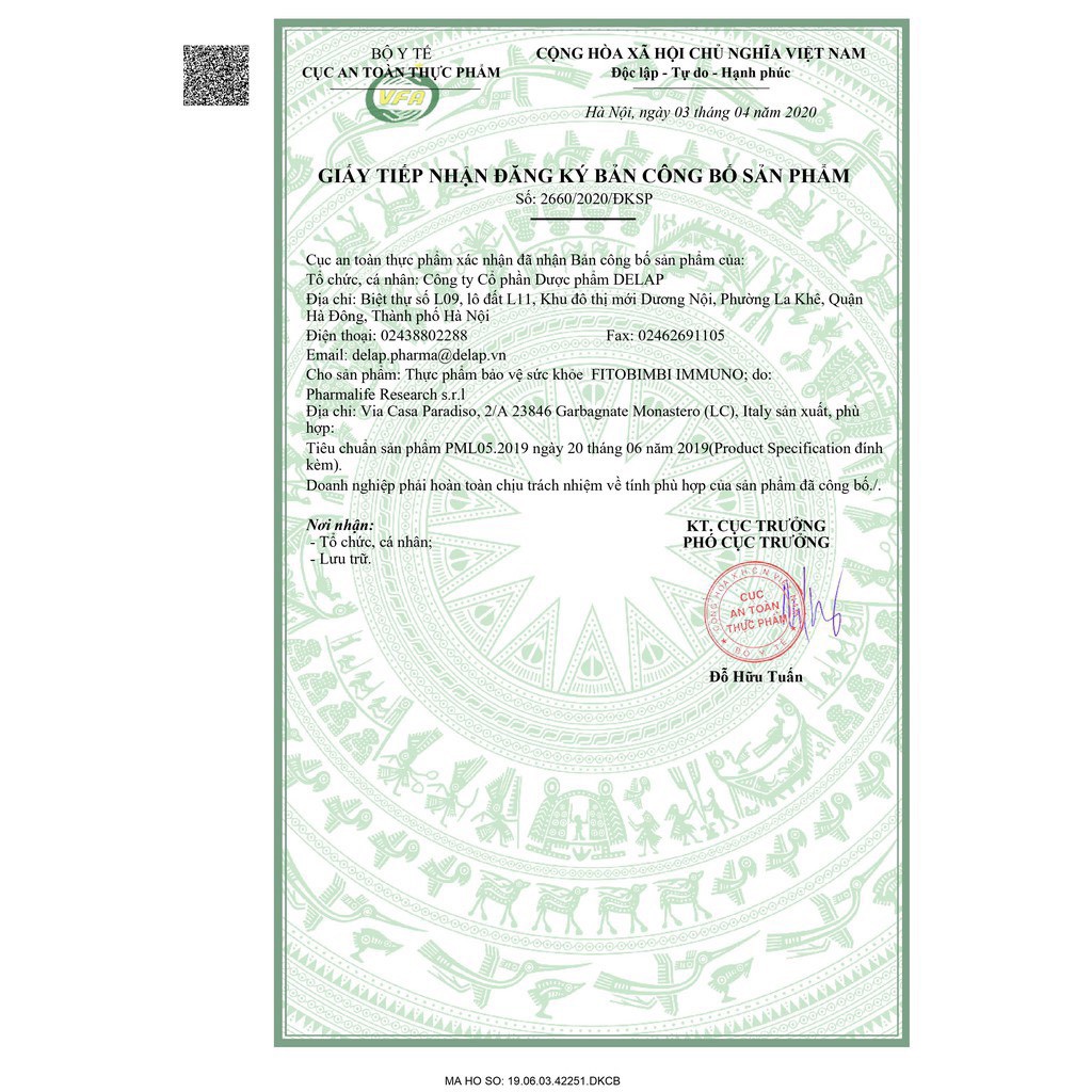 Fitobimbi Immuno - Hỗ trợ tặng sức đề kháng cho bé | Thế Giới Skin Care