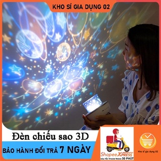 Đèn chiếu ngàn sao thế giới cổ tích 3D, hình sinh nhật xoay tự động đèn LED lãng mạn dễ thương, Có bảo hành 1 đổi 1