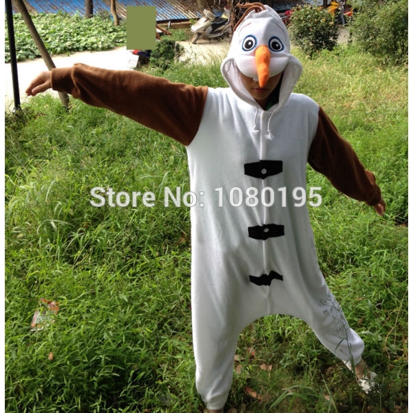 Anime Olaf snowman Costume Pajamas Cosplay Kids Boys Girls White jumpsuit Adult Christmas Xmas Party Dress