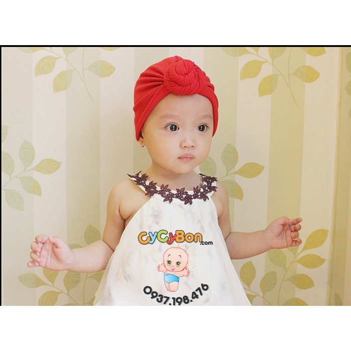 Mũ Nón Turban Cho Bé Gái Màu Đỏ Thun Cotton Bao Co Giãn Có Nhiều Kiểu Và Nhiều Size Kể Cả Size Cho Bé Sơ Sinh !