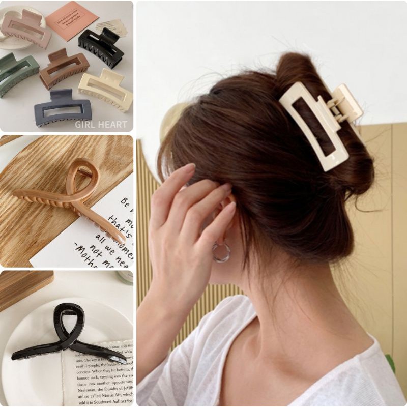 Kẹp tóc càng cua trơn❤️CAM KẾT CHUẨN❤️kẹp tóc Hàn Quốc nhiều màu dáng vuông