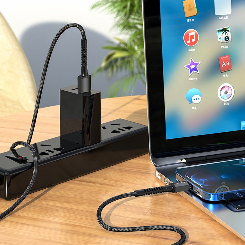 Cáp X71 Hoco 2.4A Dây Dù Cổng Lightning Dây Dài 1m