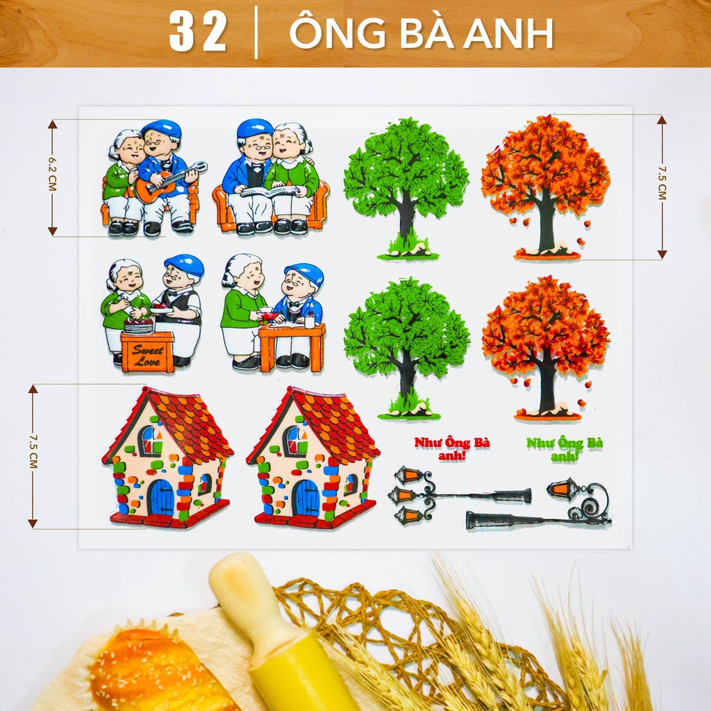 Hộp 5 tấm - khuôn socola in hình Ông bà anh (MS 32) - Đồng Tiến Việt Nam
