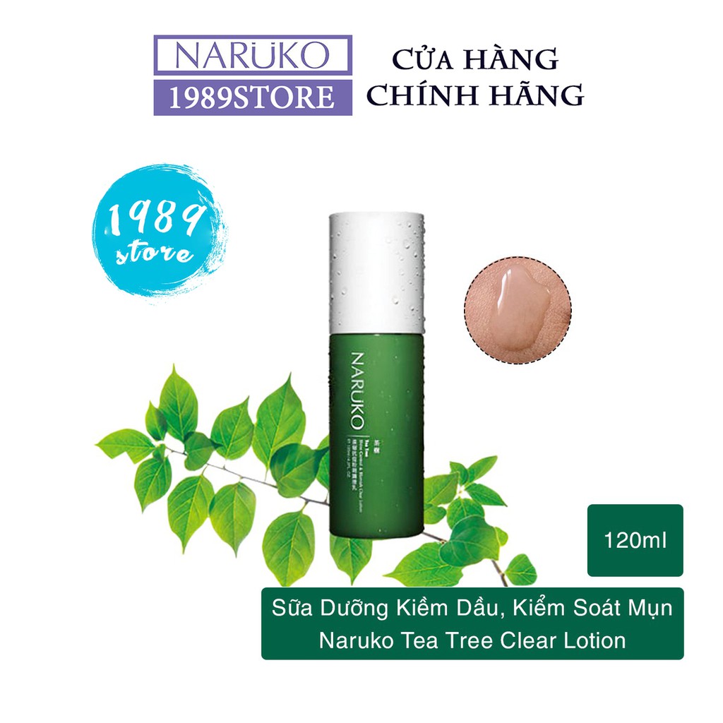 NARUKO - Sữa Dưỡng Tràm Trà Giảm Mụn, Kiềm Dầu, Se Lỗ Chân Lông - Tea Tree Shine Control & Blemish Clear Lotion 120ML