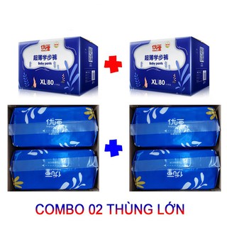 [Combo 2 thùng] Tã Bỉm Dán/Quần YOULI XANH Đủ Size S216/M184/M176/L168/XL160/XXL144/XXXL136