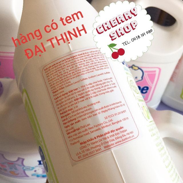 Nước giặt Dnee 2 can 3000ml(Hàng có tem cty Đại Thịnh)