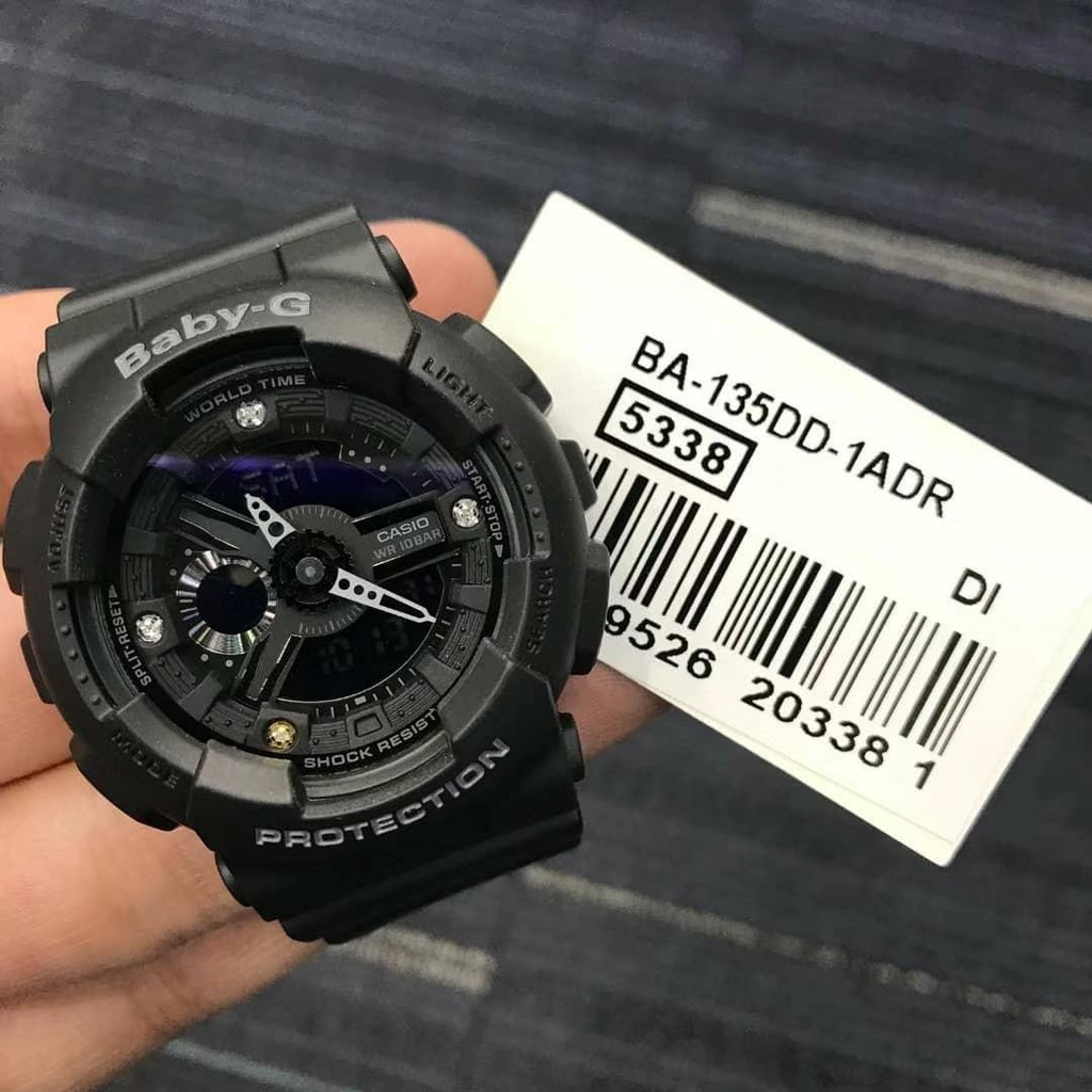 Đồng hồ nam Casio G Shock GA-135DD-1ADF Dây Nhựa Màu Đen - Mặt Đính Đá Kim Cương