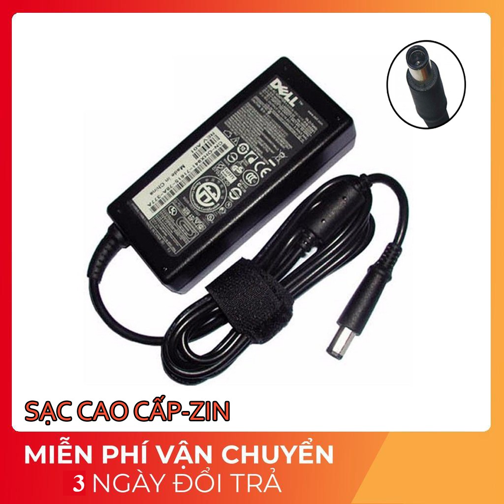 Sạc Laptop Dell 19.5V - 3.34A - 65W Chân kim to chính hãng dành cho dell 4110 4010 2421 2420 3450 4050 3521