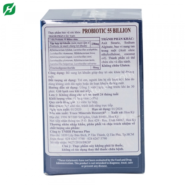 Viên bổ sung lợi khuẩn, hỗ trợ hệ tiêu hóa - Minerals Probiotic 55 Billion
