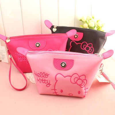 Túi đựng đồ trang điểm khóa kéo hình hello kitty tiện dụng