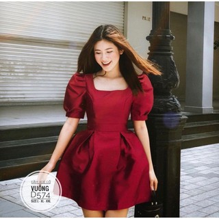 Đầm Bigsize 60-100 kg❣️FREE SHIP❣️ Đầm xoè cổ vuông D574