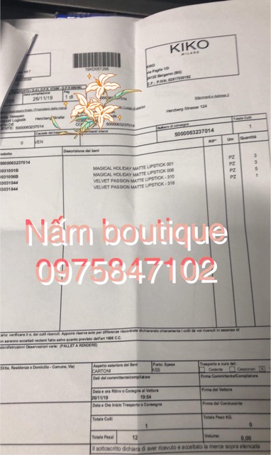 }_ Son lì Kiko velvet passion toàn màu hot