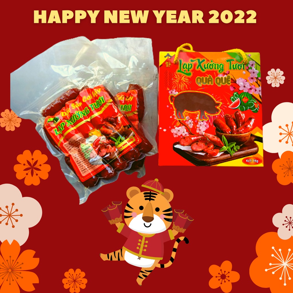 QUÀ TẾT 💥 1kg Lạp Xưởng Tươi Cai Lậy hút chân không - ngon sạch - ít mỡ 💥 KÈM HỘP QUÀ TẾT