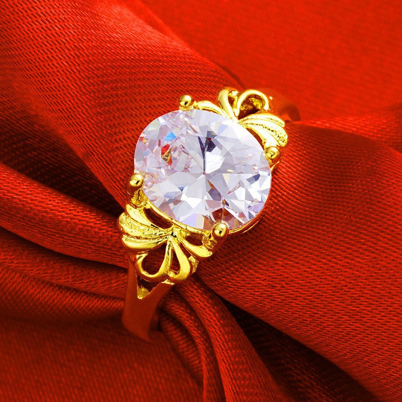 Trang sức nhẫn đá quý mạ vàng 24K thời trang dành cho nữ