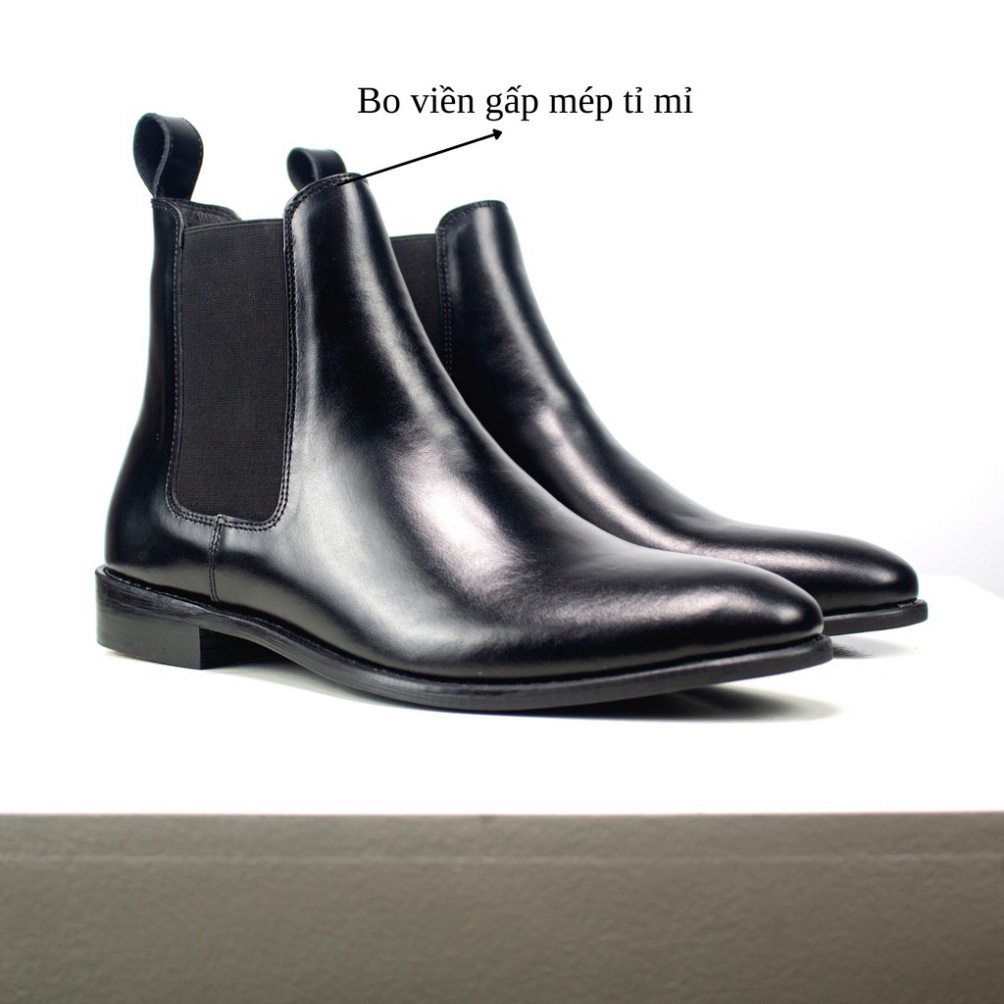Giày thời trang nam phong cách Chelsea Boots chất liệu da bò đế cao su đúc nhiệt tăng 3.5cm chiều cao | BigBuy360 - bigbuy360.vn