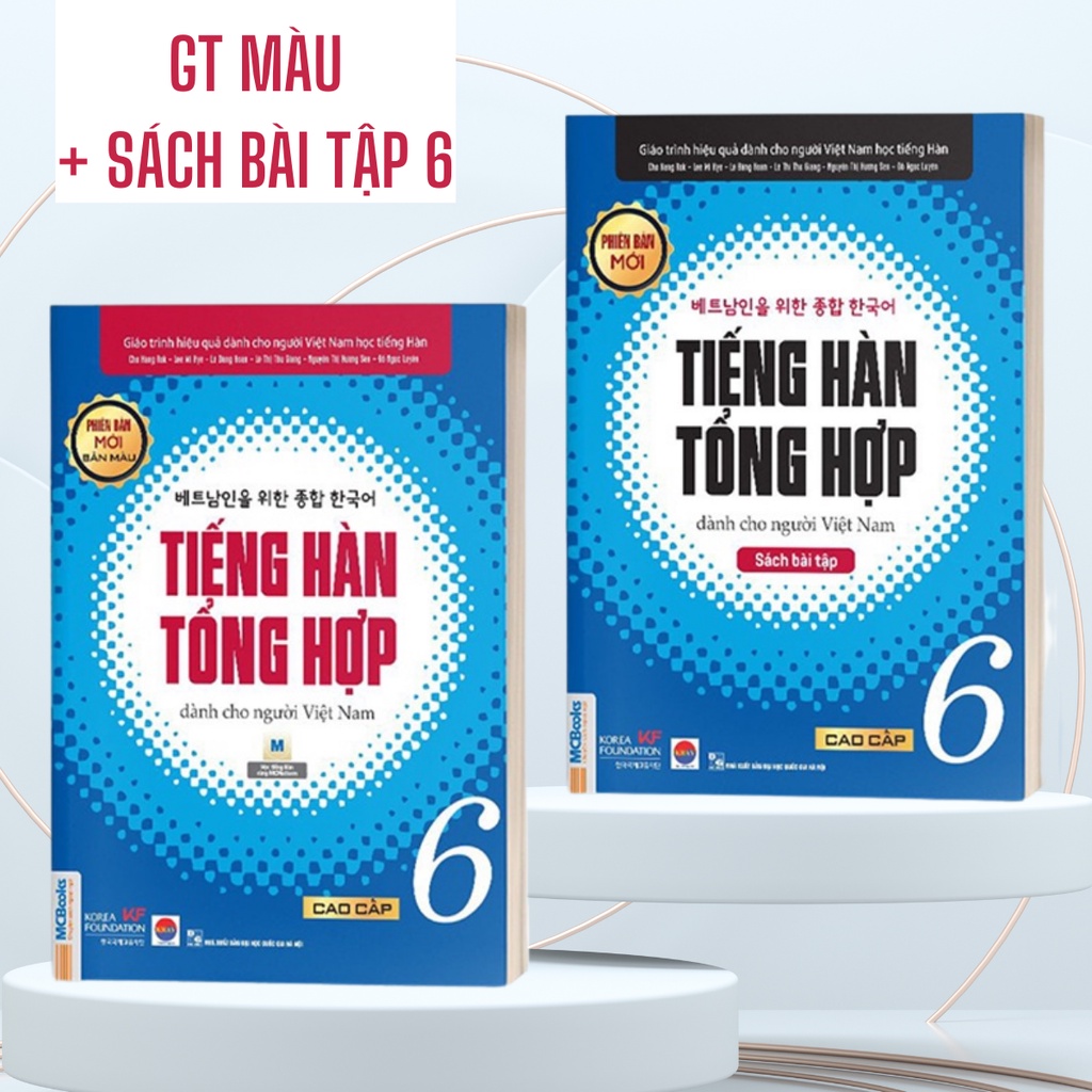 Sách - Combo Tiếng Hàn Tổng Hợp Dành Cho Người Việt Nam Trình Độ Sơ Cấp Tập 1-6 - Giáo Trình kèm Sách Bài Tập