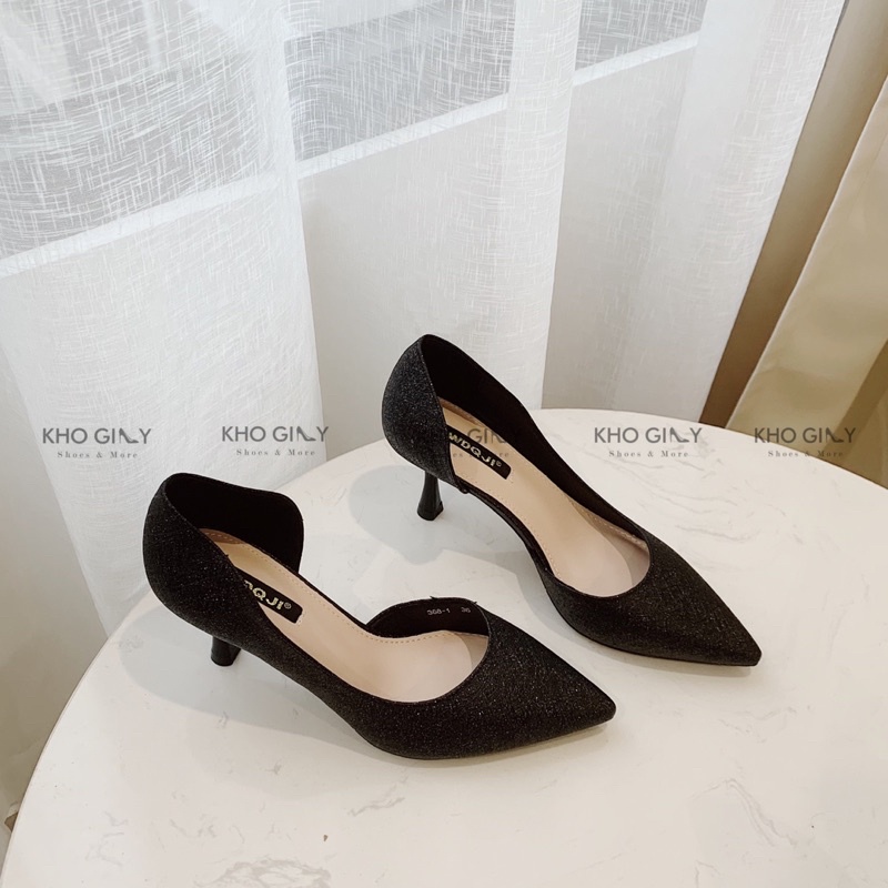 Giày cao gót nhũ khoét cạnh G0170-06