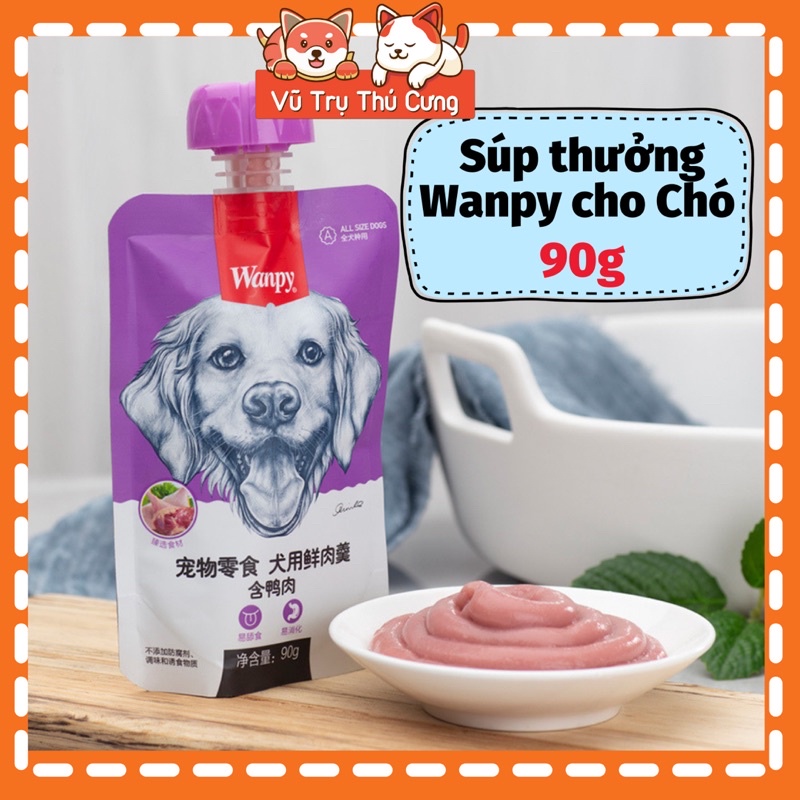Súp thưởng Wanpy cho Chó có nắp vặn tiện lợi 90g