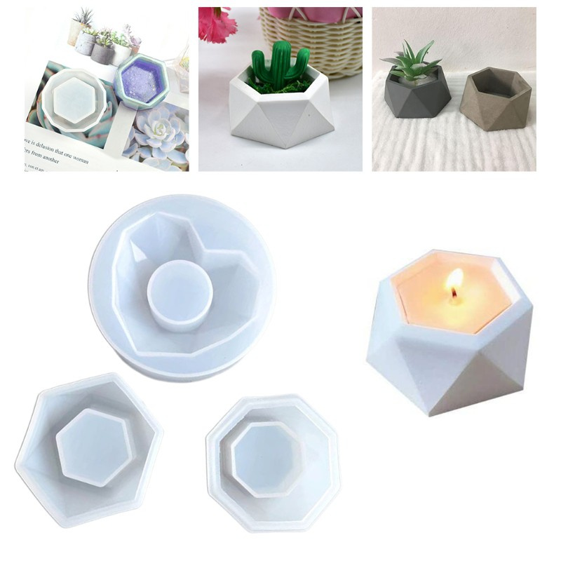 Khuôn Silicone Làm Chậu Hoa / Nến Bằng Nhựa Epoxy Diy