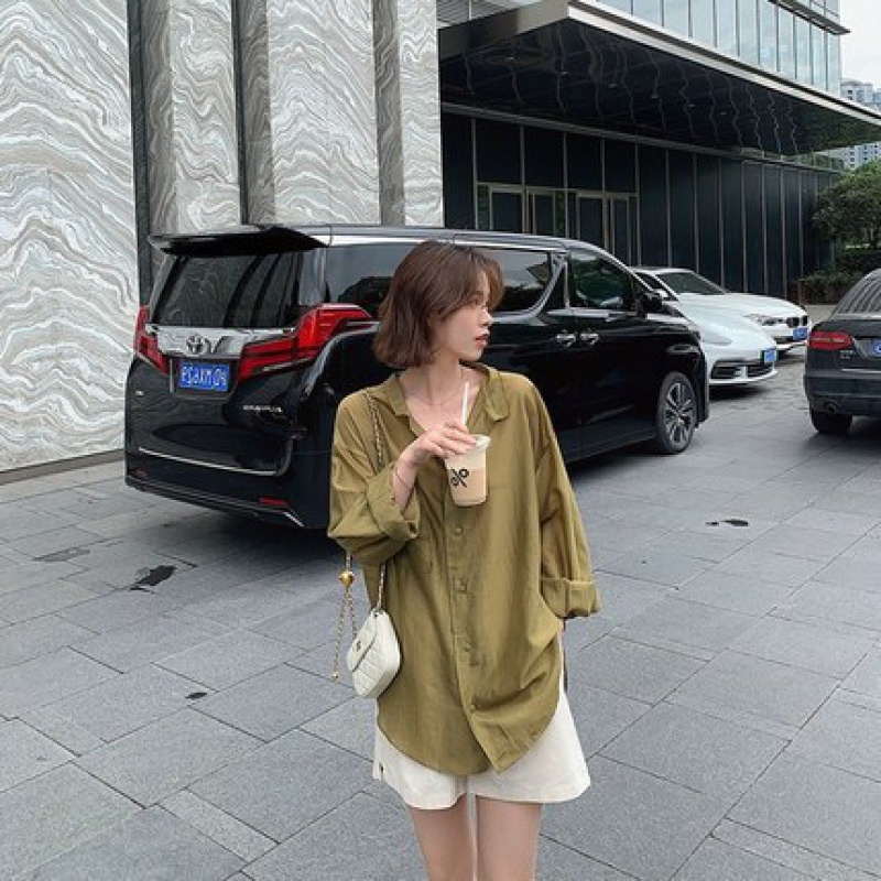 Hàng Mới Về Áo Sơ Mi Dài Tay Dáng Rộng Phong Cách Hàn Quốc Baju Wanita Lengan Panjang Hàng Mới Dành Cho Bạn Nữ