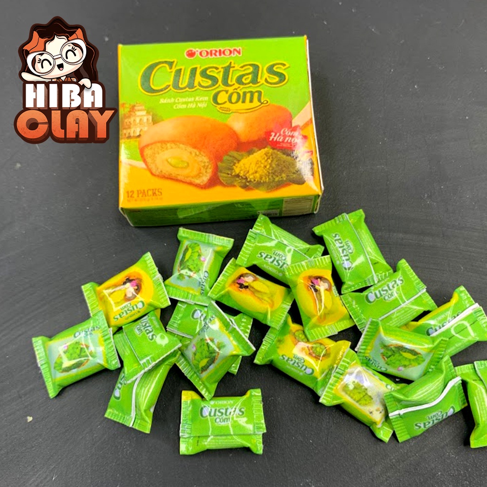 Mô hình 1 vỏ gói bánh k nhân Custas cốm Mini Food, đồ ăn mini mô hình cho búp bê DIY