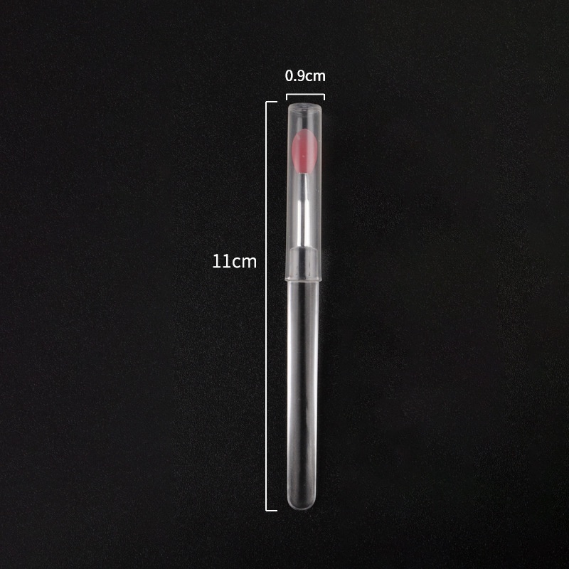 Cọ Tô Son Môi Bằng Silicon Trong Suốt Di Động Đính Kim Sa Có Nắp Đậy Tiện Dụng