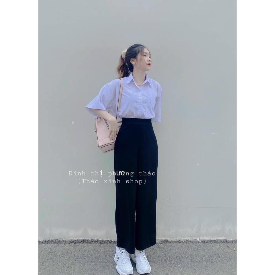 Quần baggy ống suông PANT KHÓA SƯỜN - quần ống rộng dáng suông hack chân cạp cao hàng có size giá siêu rẻ | BigBuy360 - bigbuy360.vn