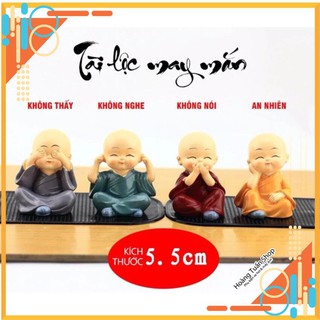 Bộ 4 tượng phật tứ không chú tiểu hòa thượng tu sĩ🎁TẶNG MIẾNG DÁN ĐỂ TƯỢNG