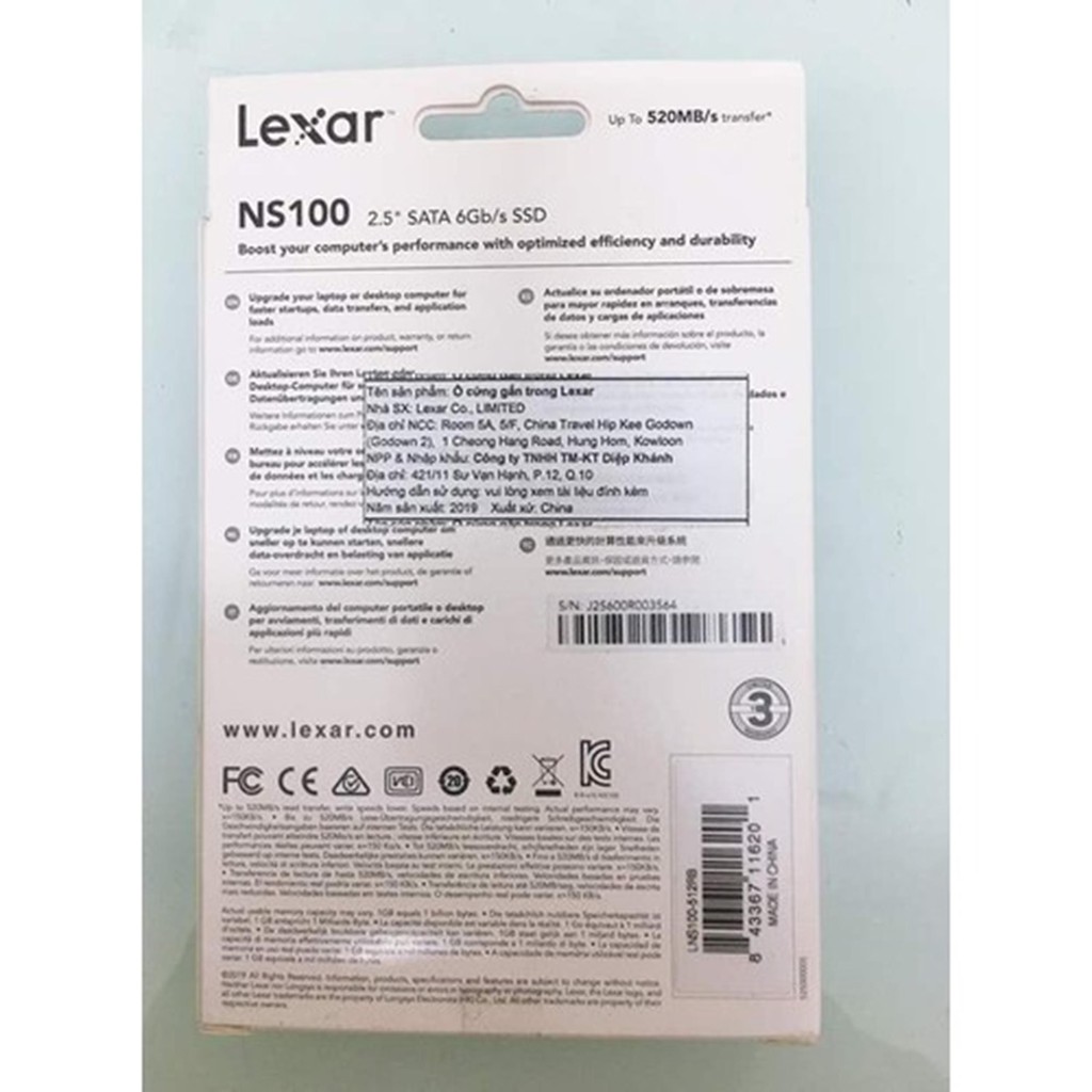 Ổ cứng SSD 512GB Lexar NS100 2.5-Inch SATA III - Bảo hành 3 năm | BigBuy360 - bigbuy360.vn