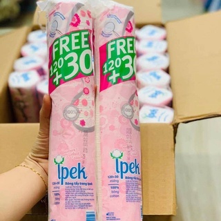 Combo 2 Bông tẩy trang Ipek cotton mềm mịn 130 miếng x 2 gói