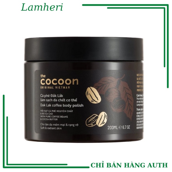 COCOON Cà phê Đak lak làm sạch da chết Body 200ml