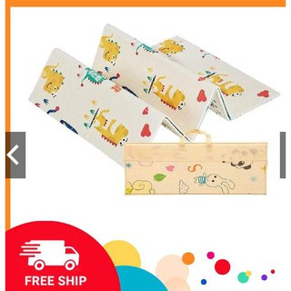 Thảm xốp cho bé XPE gấp gọn tấm lót trải sàn 2 mặt chống thấm chống trơn hàn quốc phủ silicon 1m8 2m