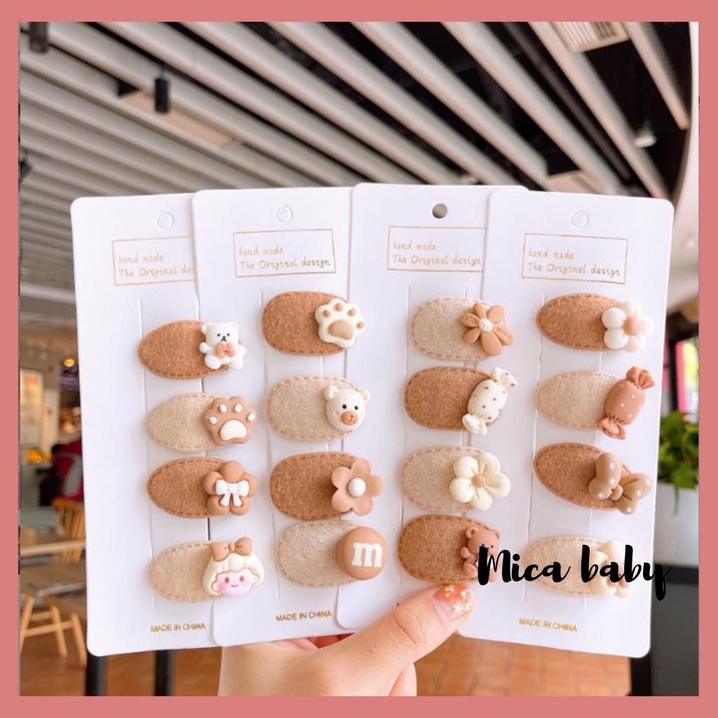 Set kẹp tóc cho bé gái gắn hình thú siêu dễ thương kt34 Mica Baby