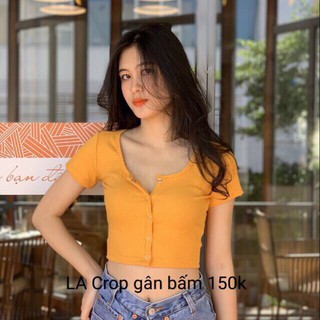 Áo thun croptop kiểu nút nhỏ