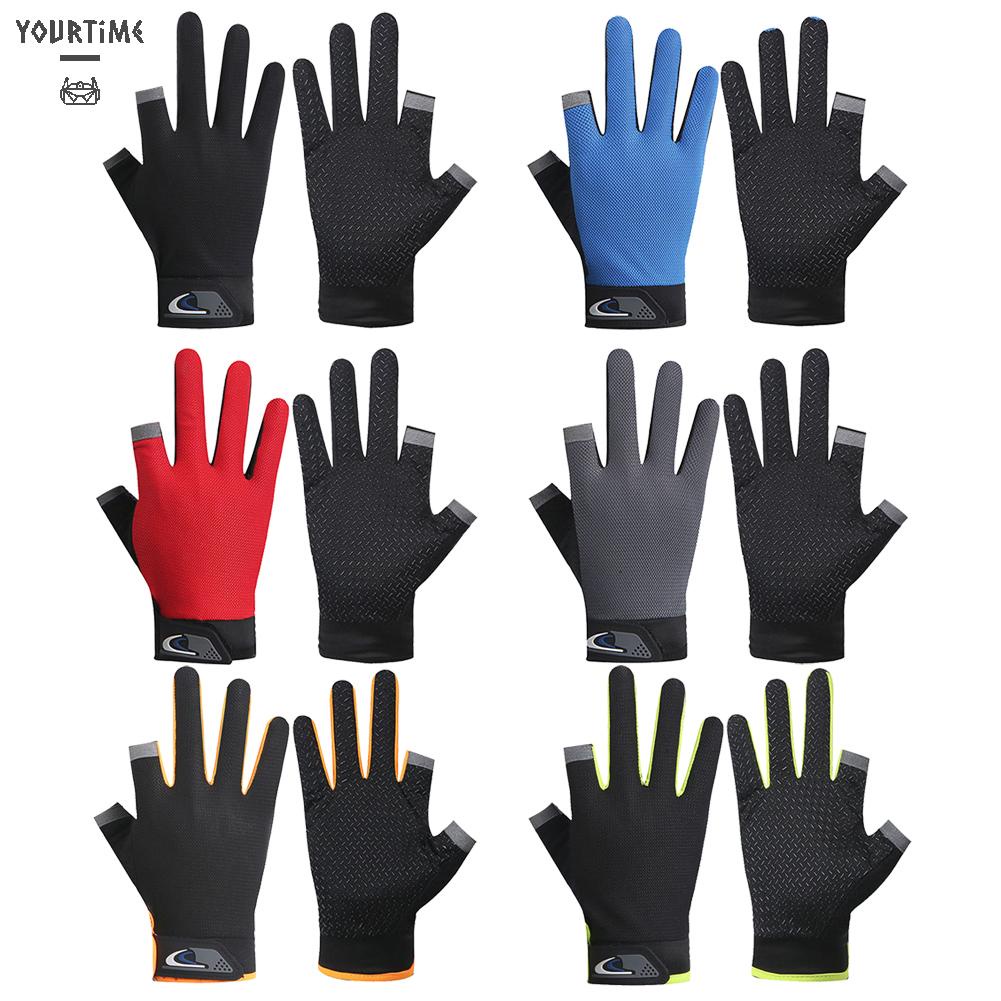 1 Đôi Găng Tay Chống Trượt Hở Ngón 2 Ngón Dùng Khi Câu Cá, Đạp Xe