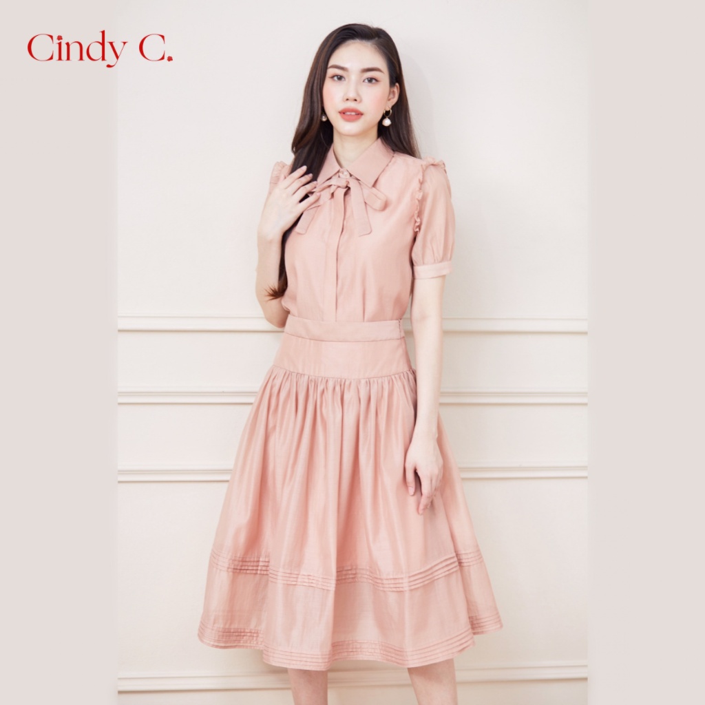 Áo Sơ Mi Tay Lỡ Và Chân Váy Adelaide Cindy C chất liệu Organza 495 / 496