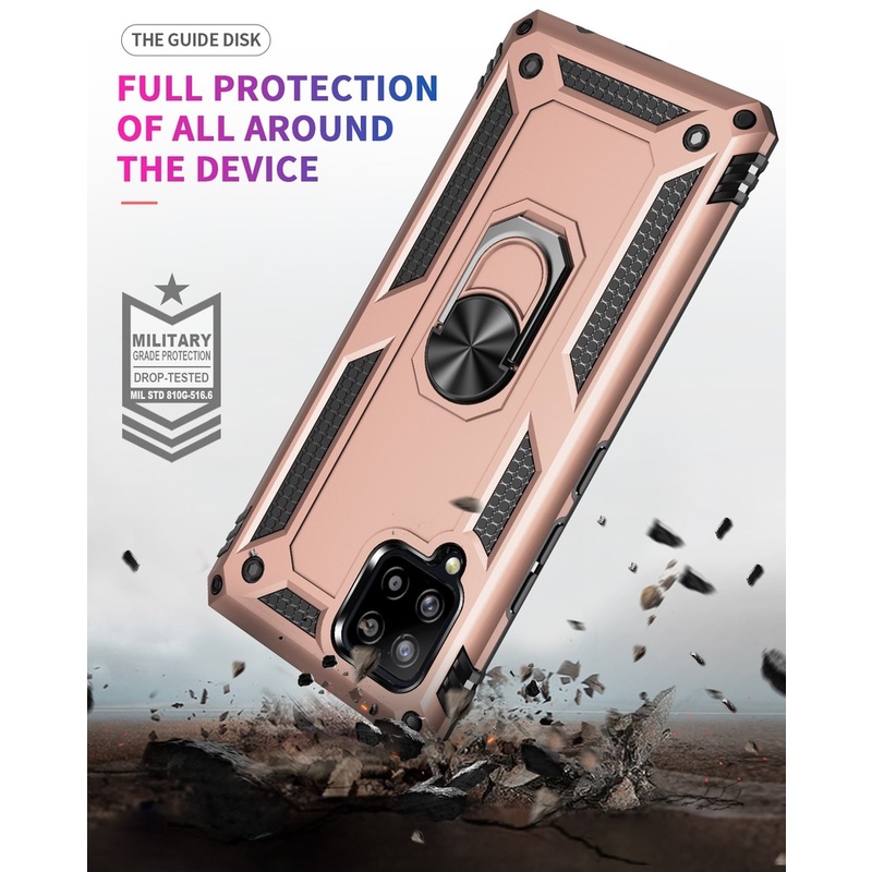 Ốp điện thoại silicon có giá đỡ vòng kim loại chống sốc cho Samsung Galaxy A11 A21s A31 A51 A71 M31 M51 M21