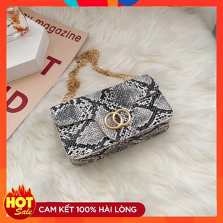 Túi xách nữ, túi đeo chéo mini họa tiết da trăn phong cách Retro- DC08 - Chjp Xjnh