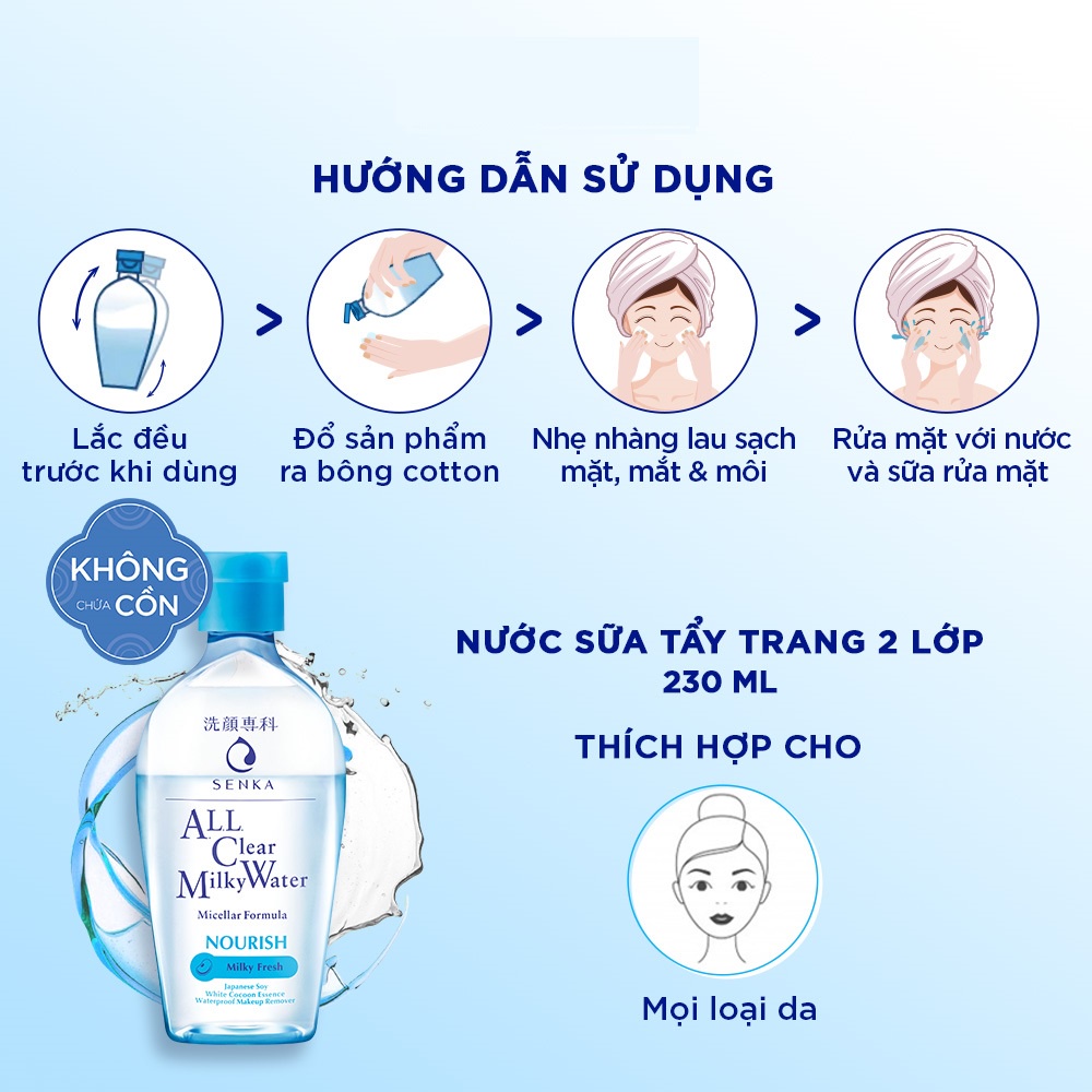 Nước Sữa Tẩy Trang Senka All Clear Milky Water 230ml