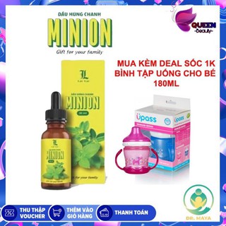 Dầu húng chanh Minion tặng quà cho bé(bình tập hút)
