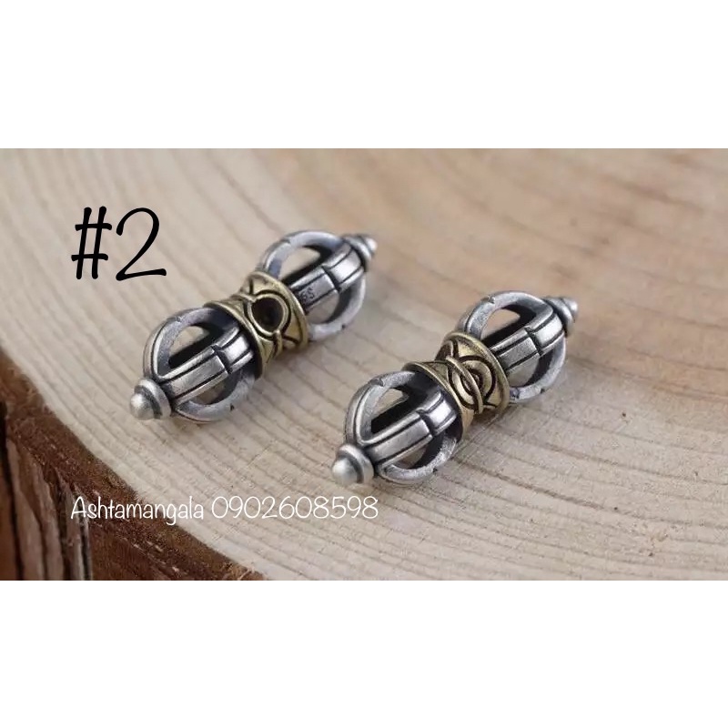 Mặt Bạc S925 Charm pháp khí Chuỳ Kim Cang Tây Tạng