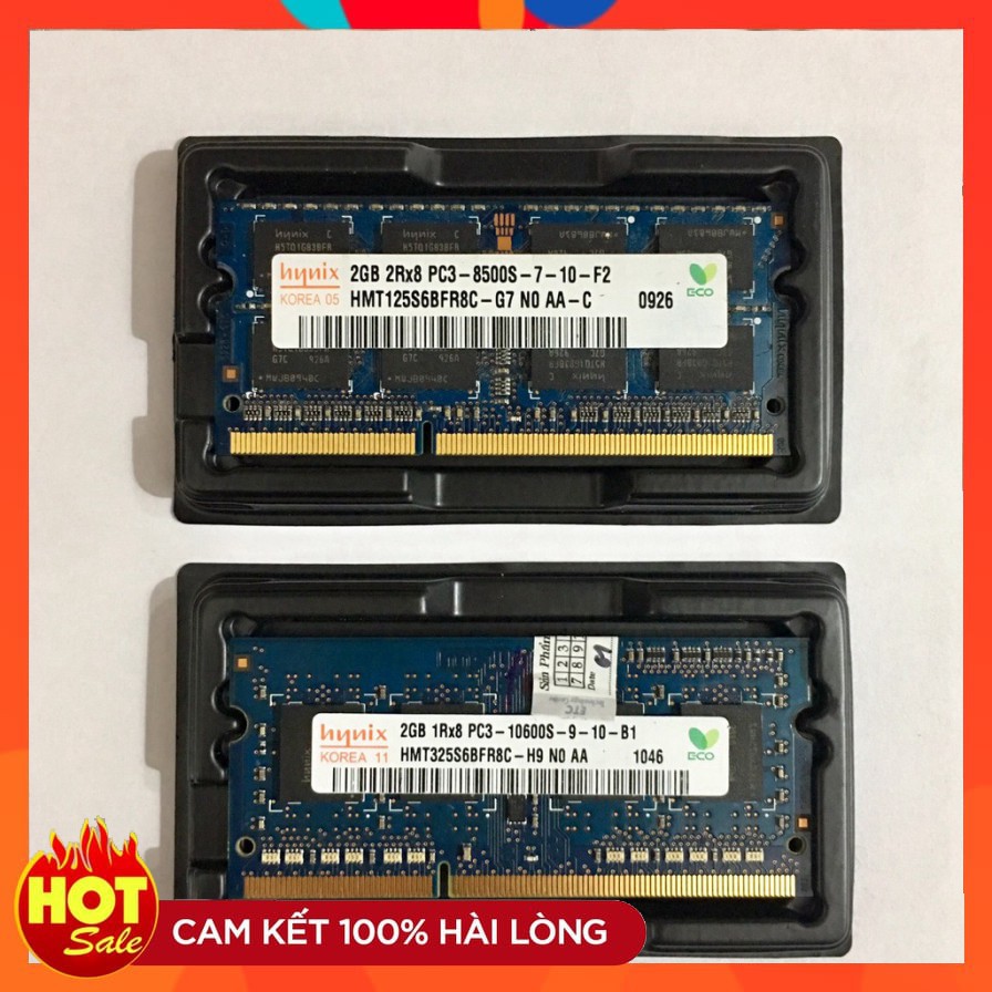 Ram Laptop 2GB DDR3 bus 1066 PC3 8500s nhiều hãng hynix samsung micron ...