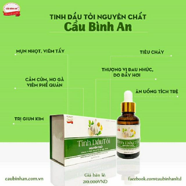 Tinh Dầu Tỏi Nguyên Chất Cầu Bình An 30ml